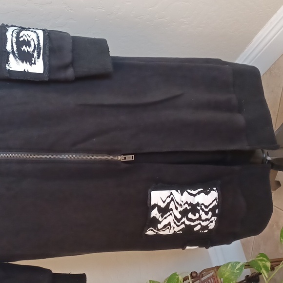 DOLLSKILL DARKER WAVS XXL DIATONIC HOODIE DUSTER PATCHES FRONT/BACK SIDE POCKET - Picture 6 of 16